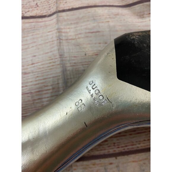 Gucci Women's Silver Slip Ons Mules - Have Wear And Tear - 8B - Picture 11 of 12